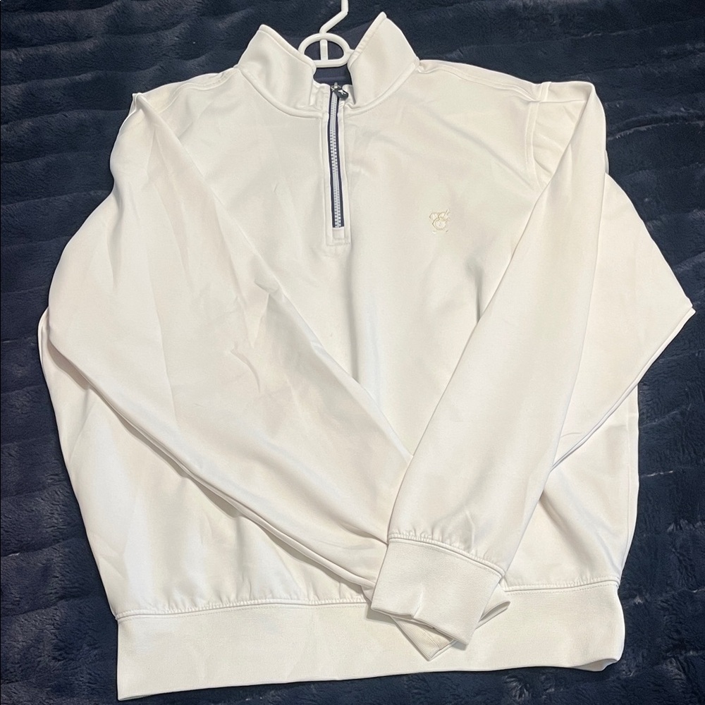 Men's White Quarter-Zip Pullover Congressional Country Club Embroidery